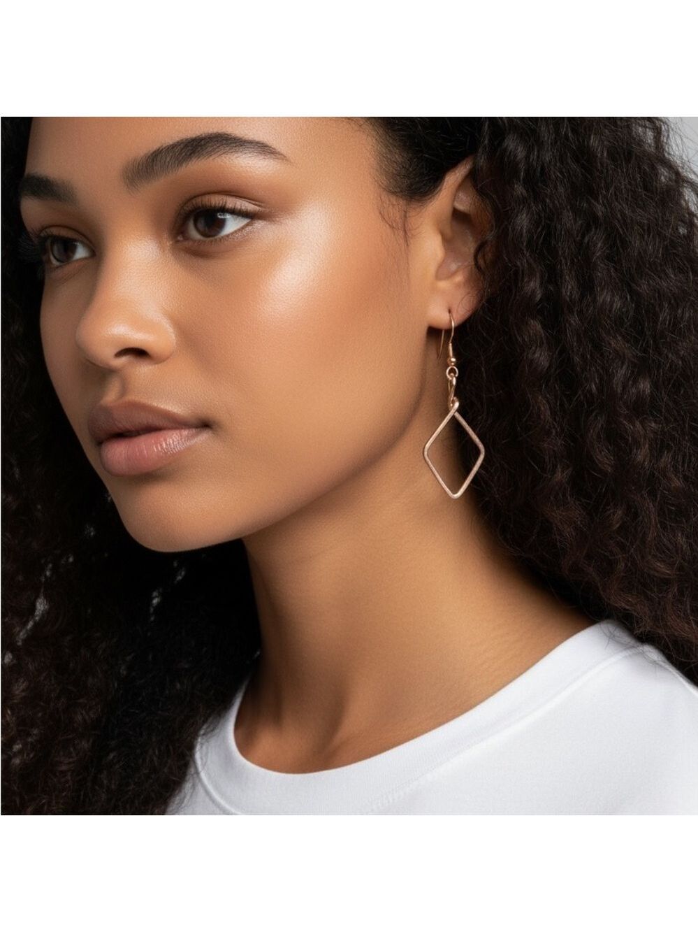 Elegant Rose Gold Geometric Earrings